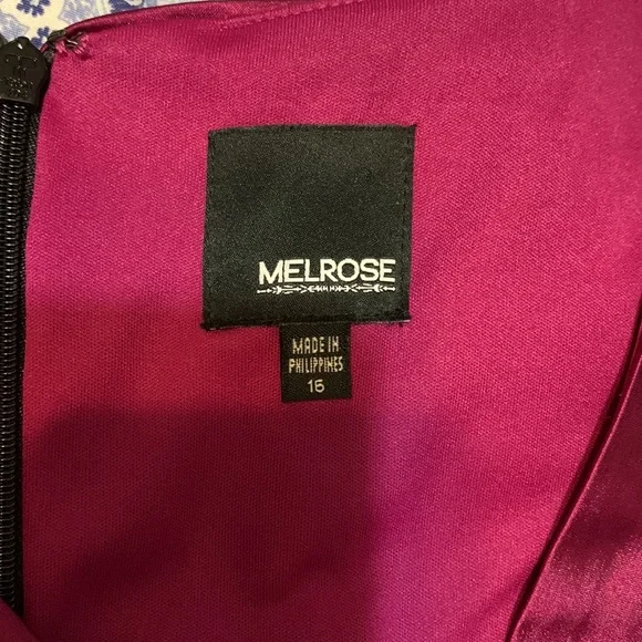 Melrose JCPenney cocktail dress, black and fuschia, super sexy, NWT, size 16 - Picture 4 of 7